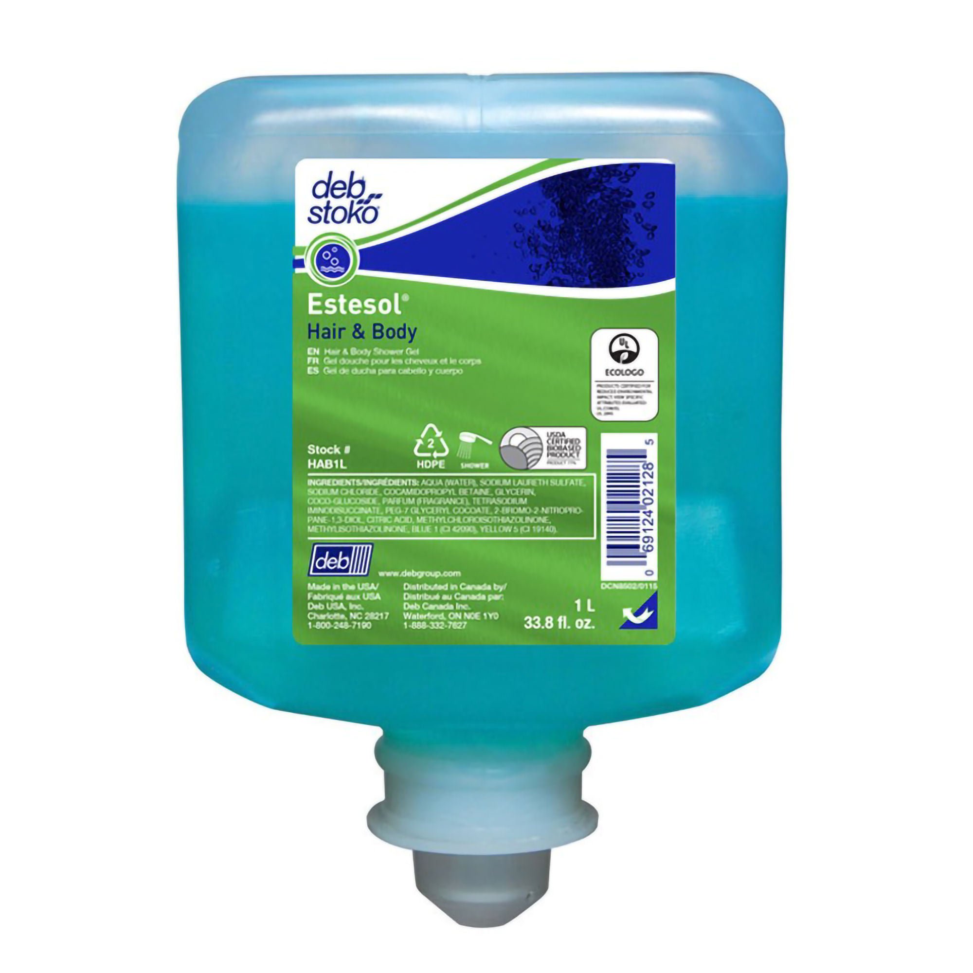 Estesol® Shampoo and Body Wash, Rainforest Scent, 1,000 mL Dispenser Refill