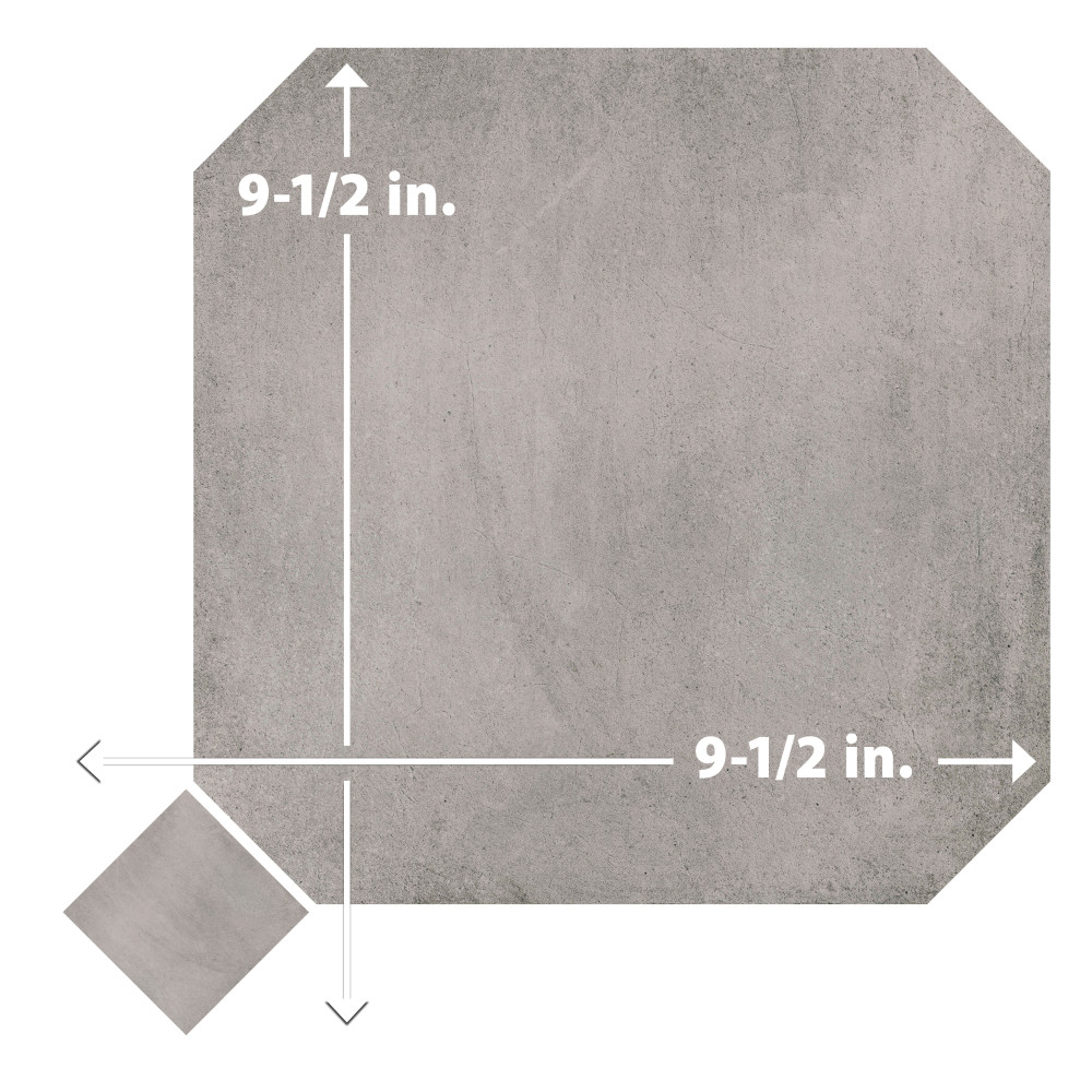 Laverton Octagon Gris with Taco Gris 7-7/8 in. x 7-7/8 in. Porcelain Floor and Wall Tile