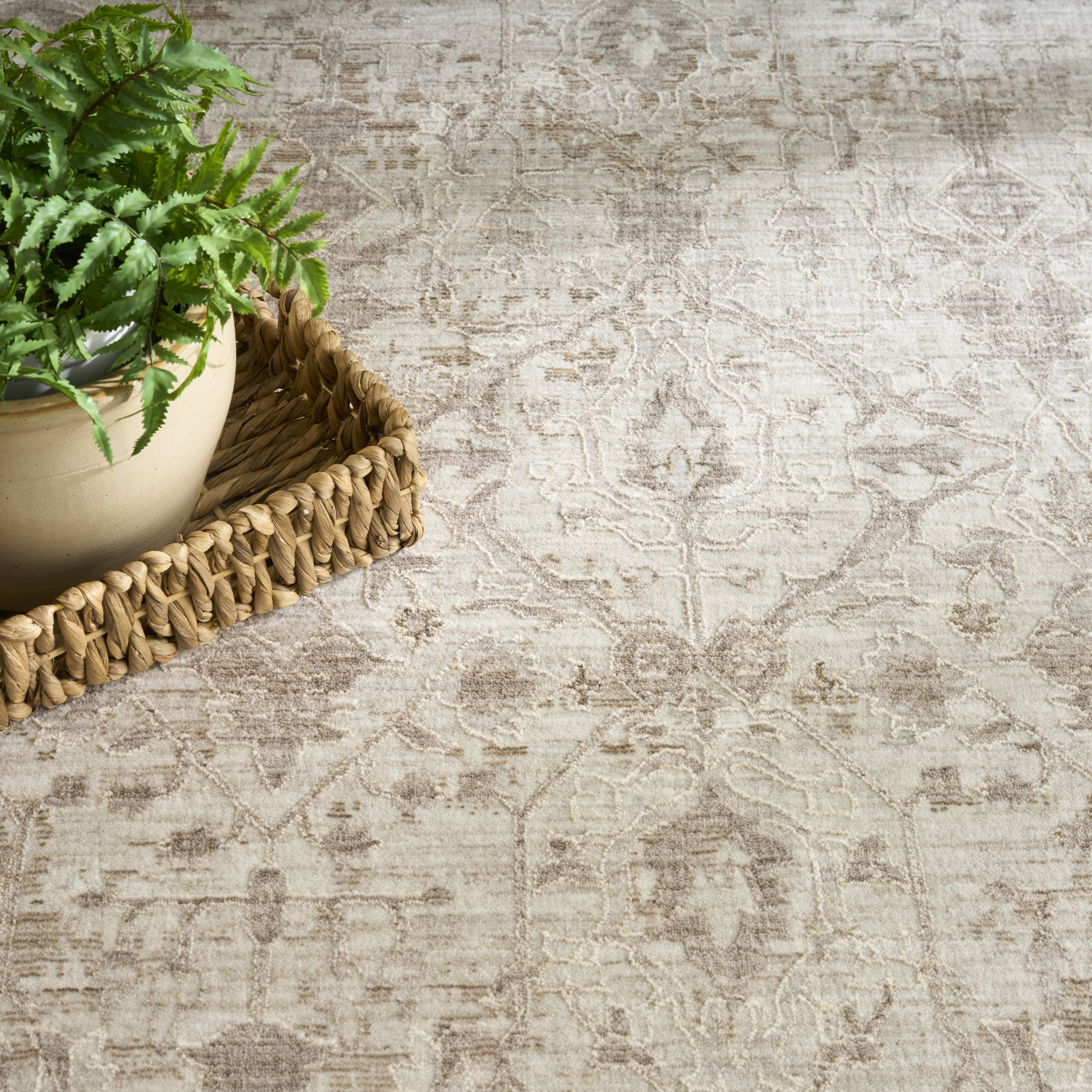Nourison Shadows 9' x 12' Ivory Grey Vintage Indoor Rug