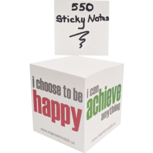 Inspirational Sticky Notes Memo Cube, 2-3/4", 550 Sheets