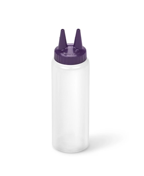 Distributeur à pression double transparent de 240 ml avec douilles violet