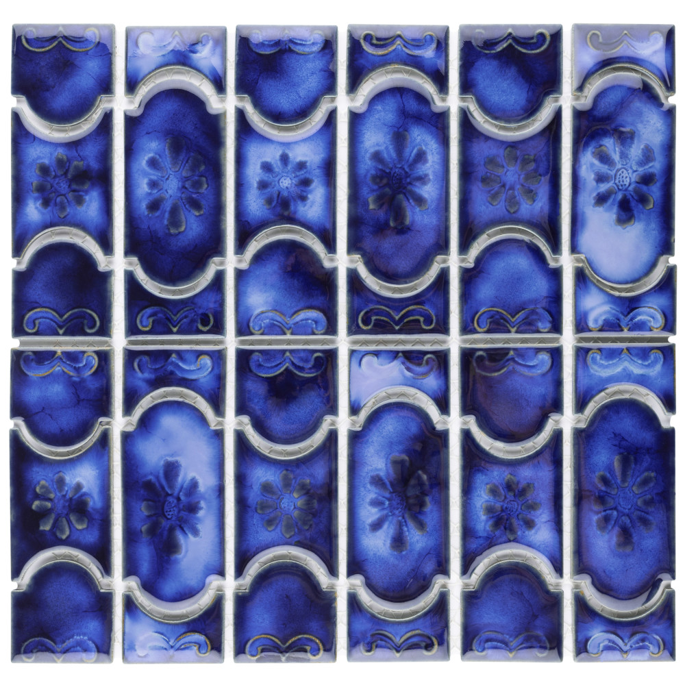 Montego Sapphire 12 in. x 12-1/2 in. Porcelain Mosaic Tile