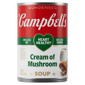 Campbell’s® Condensed Heart Healthy Cream of Mushroom Soup, 10.5 oz Can (12 Pack)