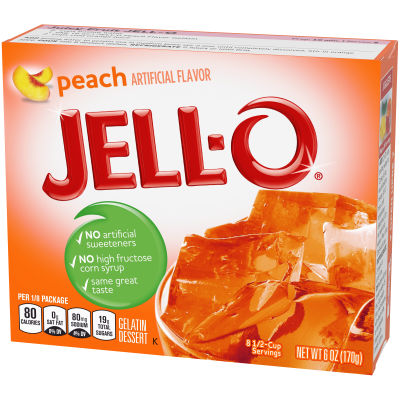 JELL-O Peach Gelatin Dessert, 6 oz Box