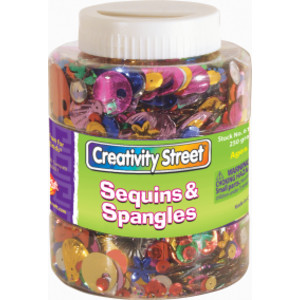 Sequins & Spangles Jar, Assorted Colors & Sizes, 230 grams