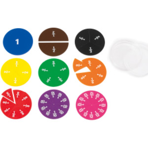 Fraction Circles - Set of 51 - 9 Values & Colors