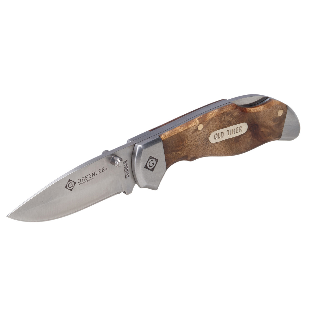 Stainless steel blade for extra durability and corrosion resistance. Premium finish Desert Iron wood handle contoured for comfortable hand fit. Belt clip for added convenience. Lock-back for increased safety.