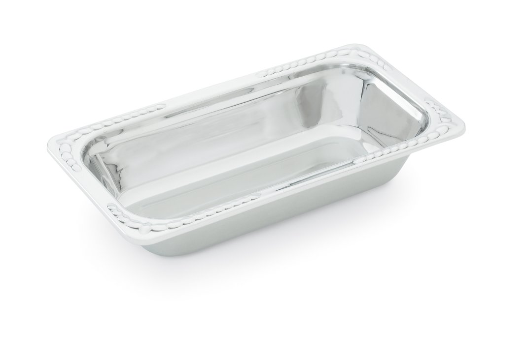 Third-size 2 ½-inch-deep Miramar® stainless steel decorative pan