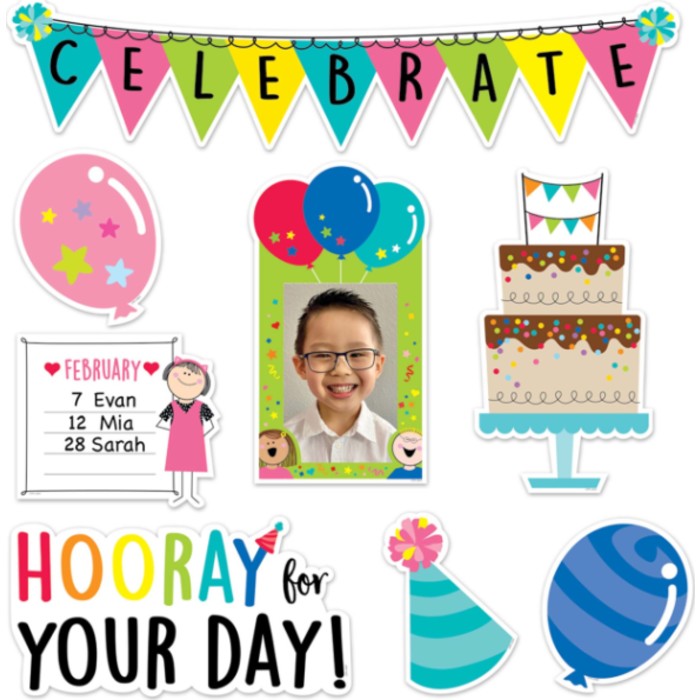 Stick Kids Happy Birthday Mini Bulletin Board Set