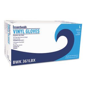 Boardwalk, Medical Gloves, Vinyl, 3.6 mil, Powder Free, L, Clear