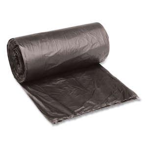 Pitt Plastics, Eco Strong™ LLDPE , 33 gal Capacity, 33 in Wide, 39 in High, 1.5 Mils Thick, Black