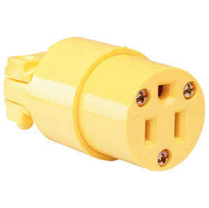 Yellow Nylon 15A 125V Medium-Duty Straight Blade Connector