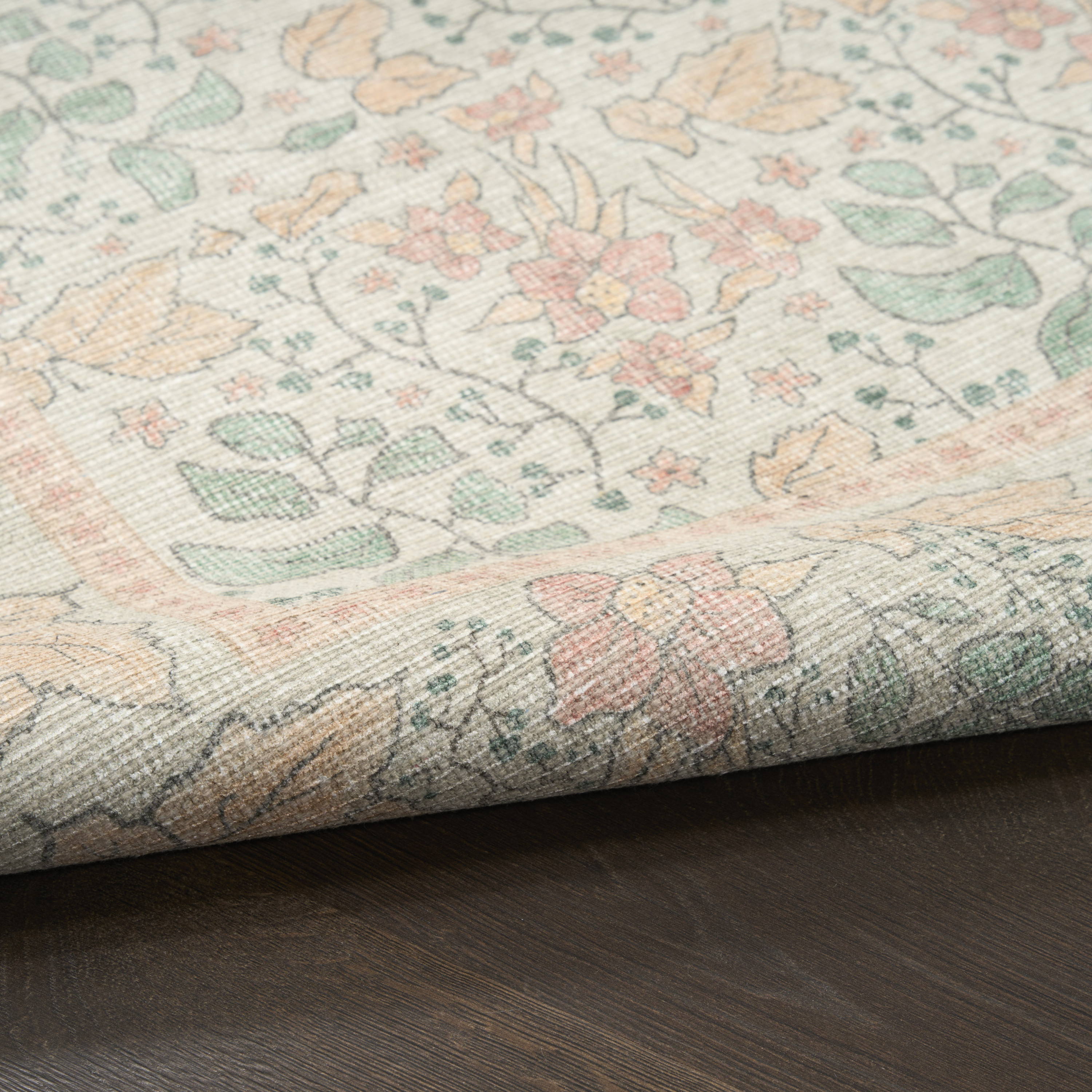 Nourison Botanical Washables 7'6" x 9'10" Green Multicolor Farmhouse Indoor Rug
