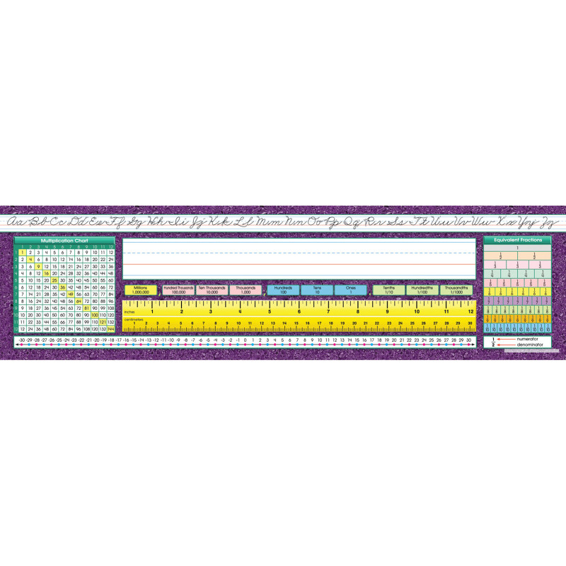 Traditional Cursive Intermediate Desk Plates, 19" x 5", Pack of 36