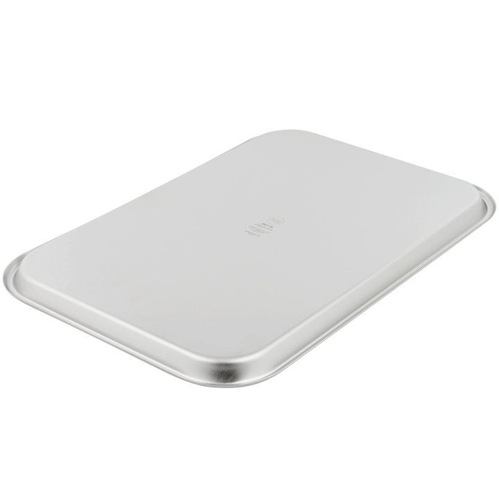 17-inch oblong stainless steel serving and display tray with satin finish