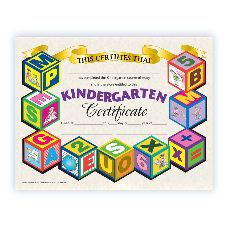 Kindergarten Certificate, 8.5" x 11", Pack of 30