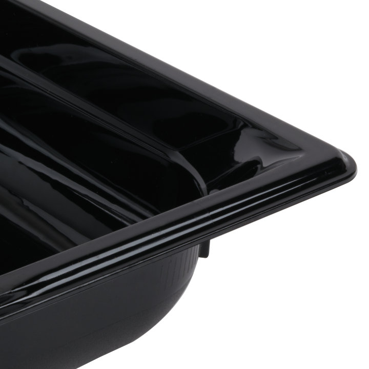 Half-size 2 ½-inch-deep Super Pan® low-temperature plastic pan in black