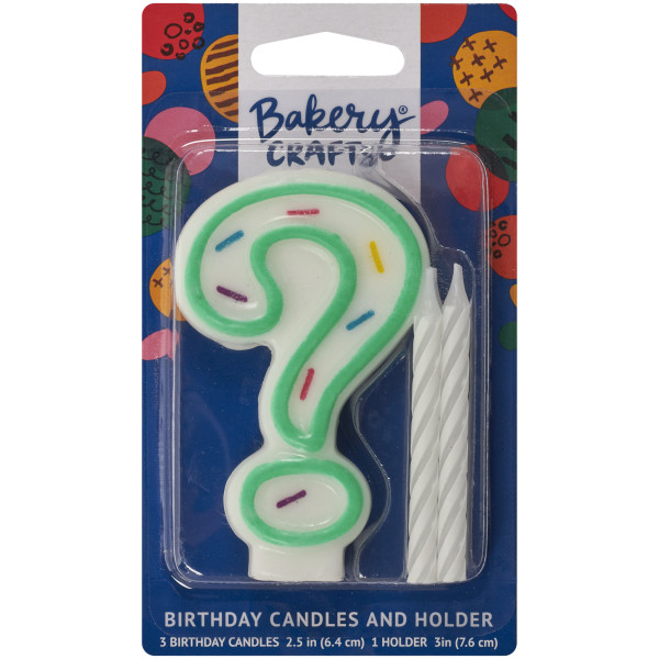 ? Green Sprinkle Numeral Candles