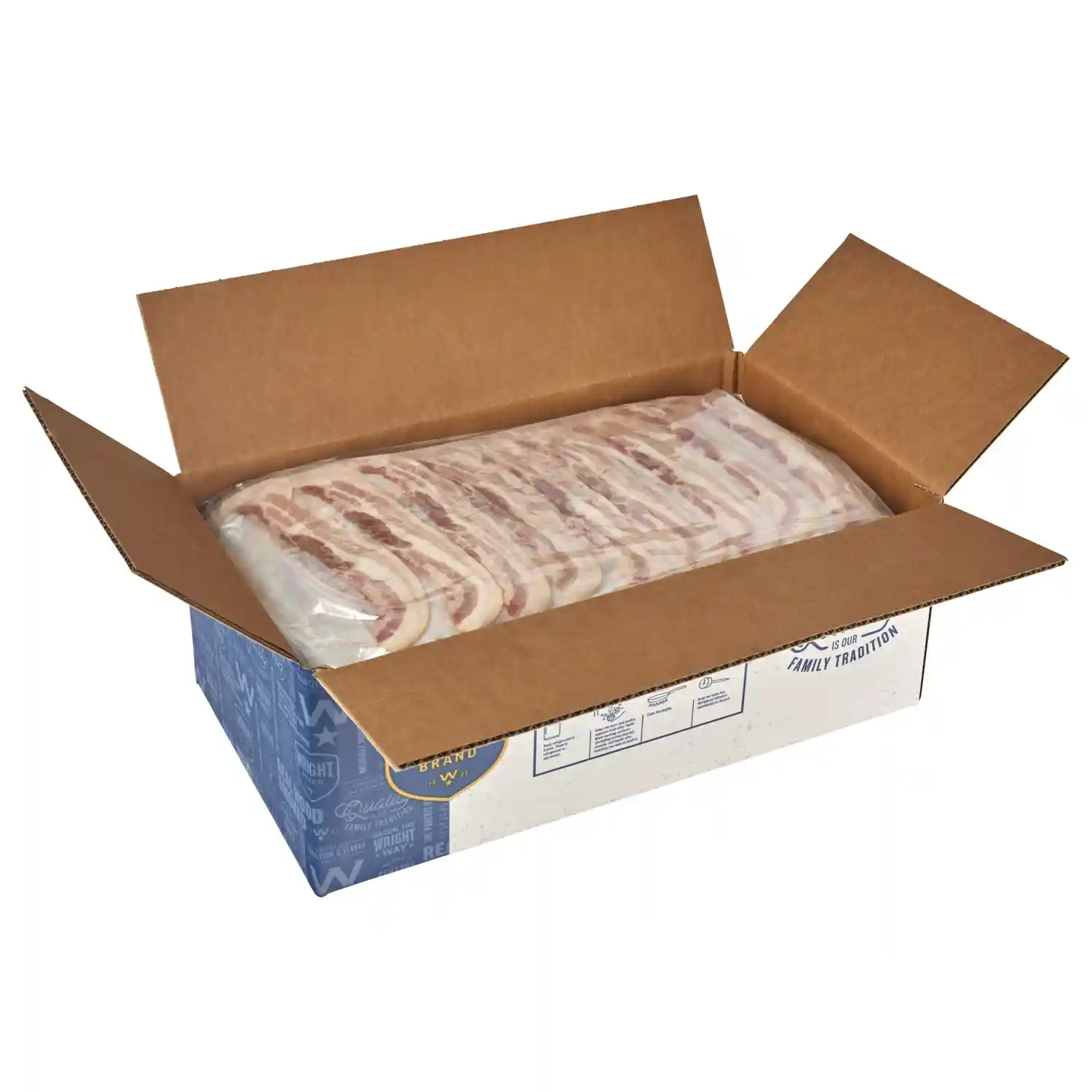 Wright® Brand Naturally Hickory Smoked Thin Sliced Bacon, Flat Pack, 15Lbs, 18-22 Slices per Pound, Gas Flushed_image_4