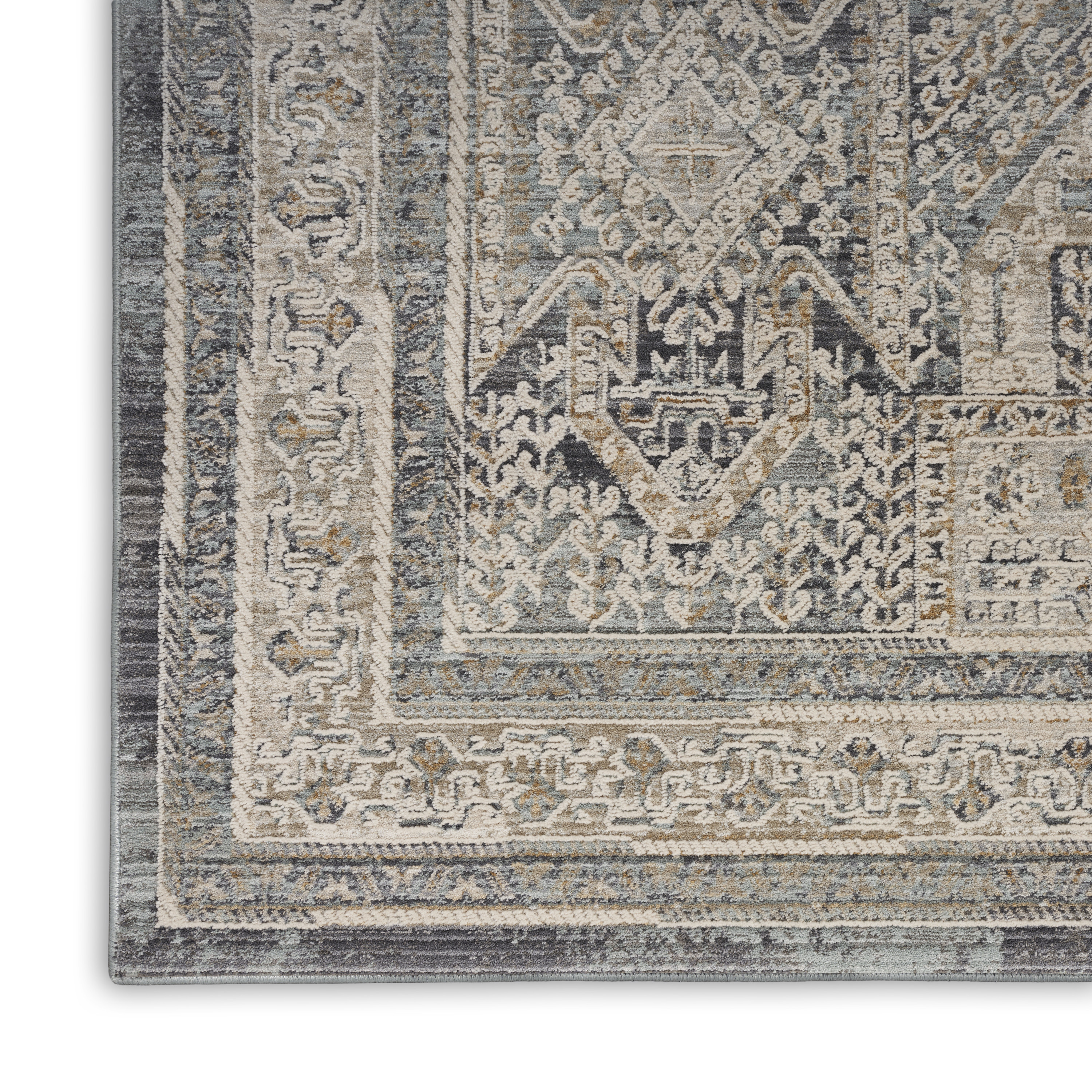 Nourison Lynx 2'3" x 8' Ivory Charcoal Vintage Indoor Rug