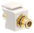 QuickPort® RCA Connector Gold-Plated Feedthrough Black Stripe Light Almond