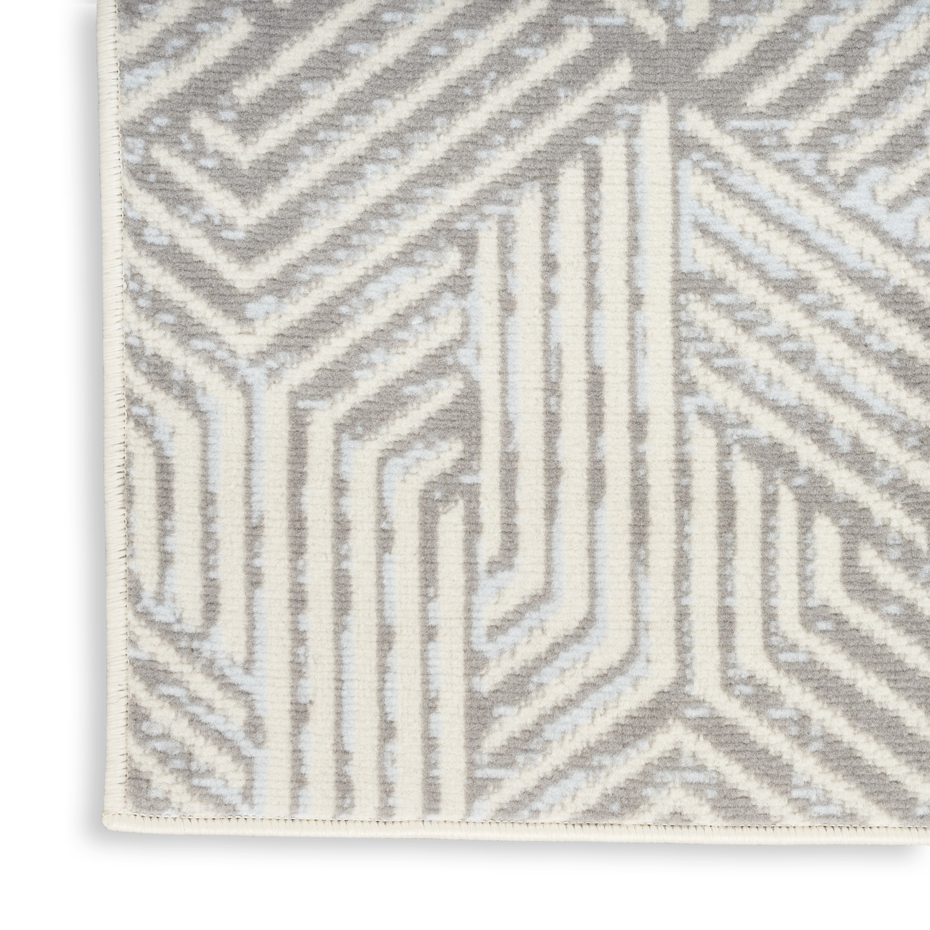 Nourison Grafix 2'3" x 12' Grey Modern Indoor Rug