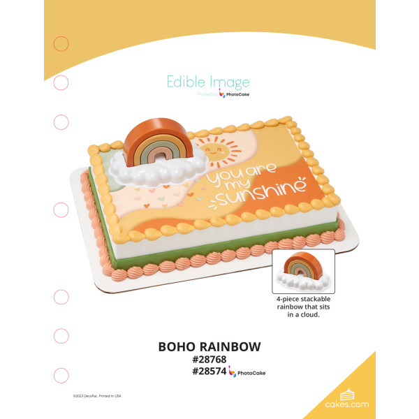 Boho Rainbow The Magic of Cakes® PhotoCake® Enhanced Background Page