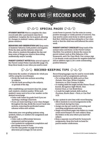 Ward class record and lesson plan book