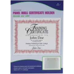Fabric Panel Wall Mount Clear Certificate Holder, 8.5x11 in