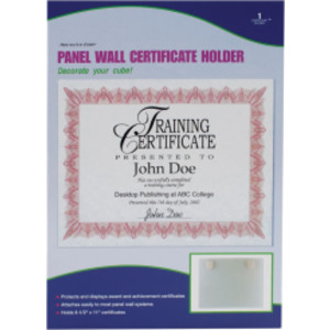 Fabric Panel Wall Mount Clear Certificate Holder, 8.5x11 in
