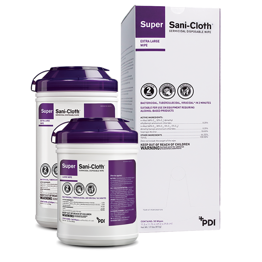 Sani-Cloth Super Germicidal Disposable Cloth, Lg Canister - 160ct - P-Q55172