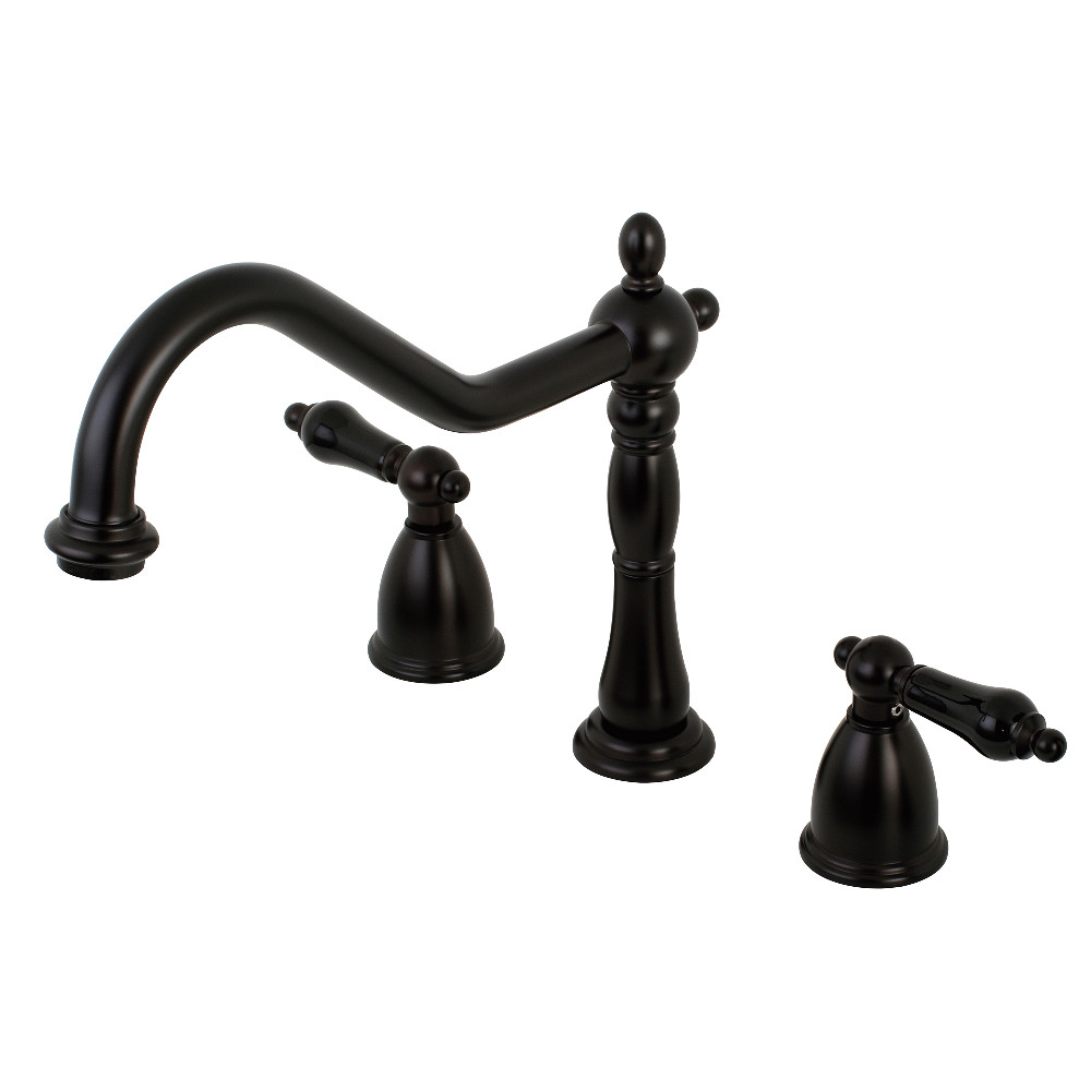 Double-Handle Widespread Kitchen Faucet, Oil Rubbed Bronze with 2 Finish Options