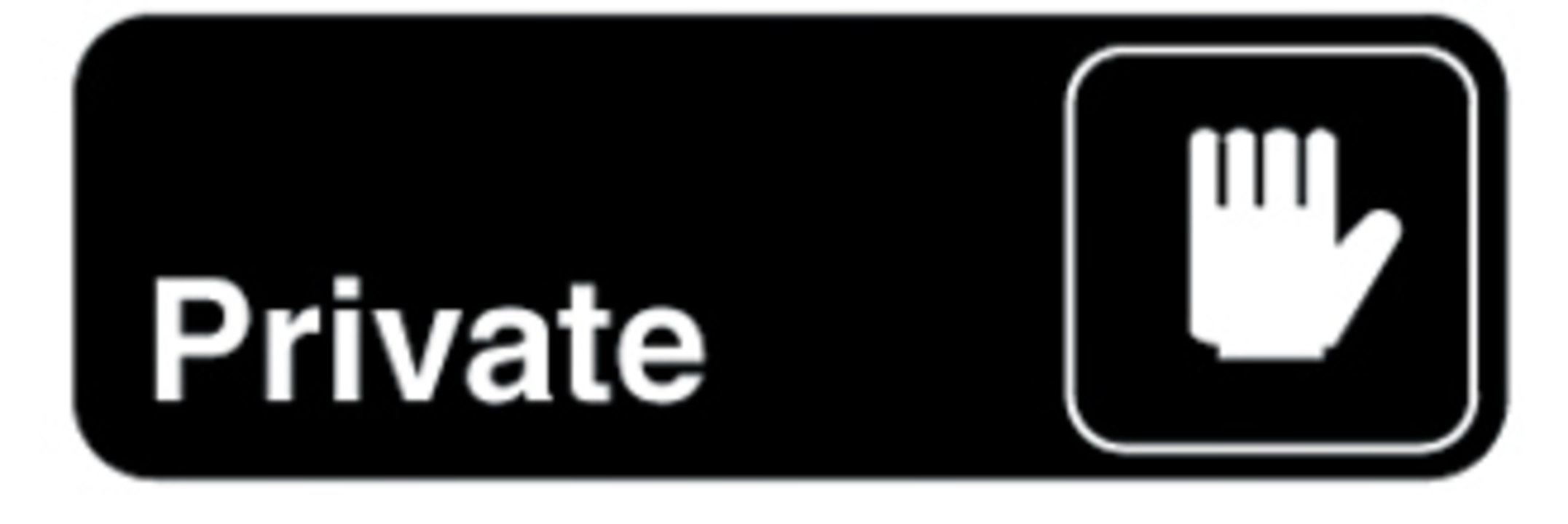 "Private" contemporary English symbol sign