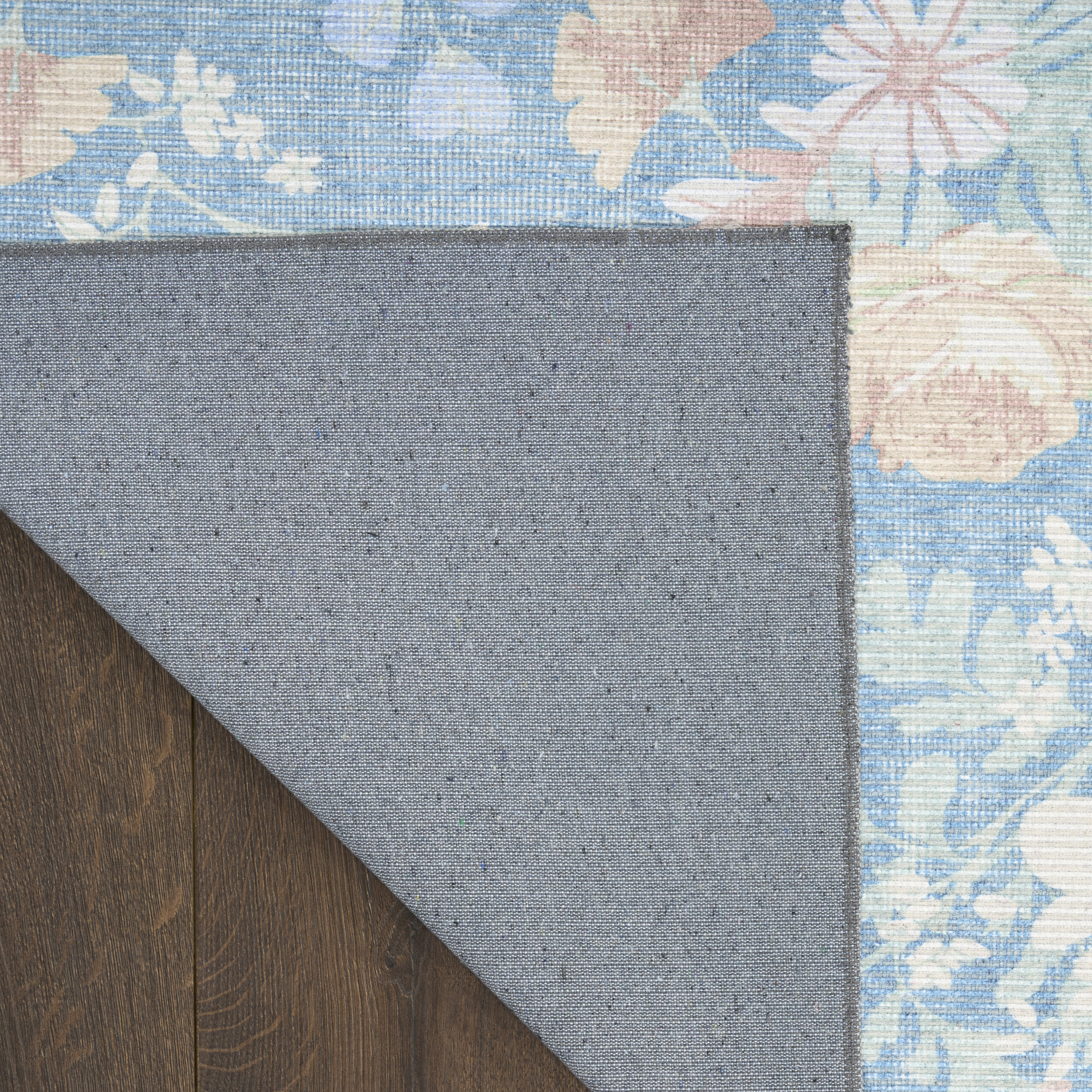 Nourison Botanical Washables 7'6" x 9'10" Blue Multicolor Farmhouse Indoor Rug