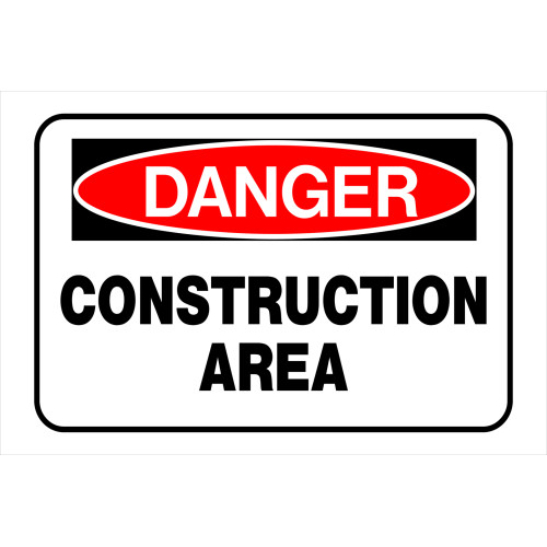 Danger Construction Area Sign, 8