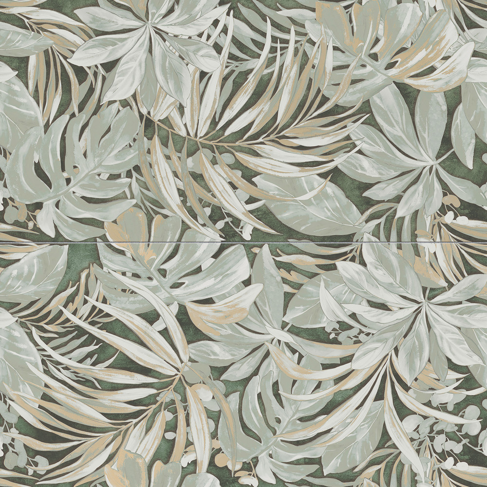 Parete Tropici Green 23-1/2 in. x 47 in. Porcelain Floor and Wall Tile