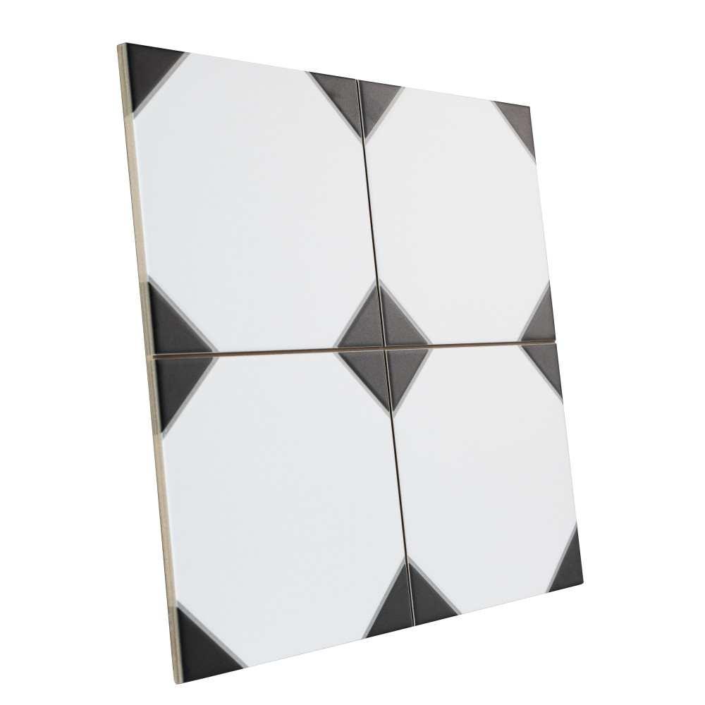 Canterbury Black 12-7/8 in. x 12-7/8 in. Porcelain Floor and Wall Tile