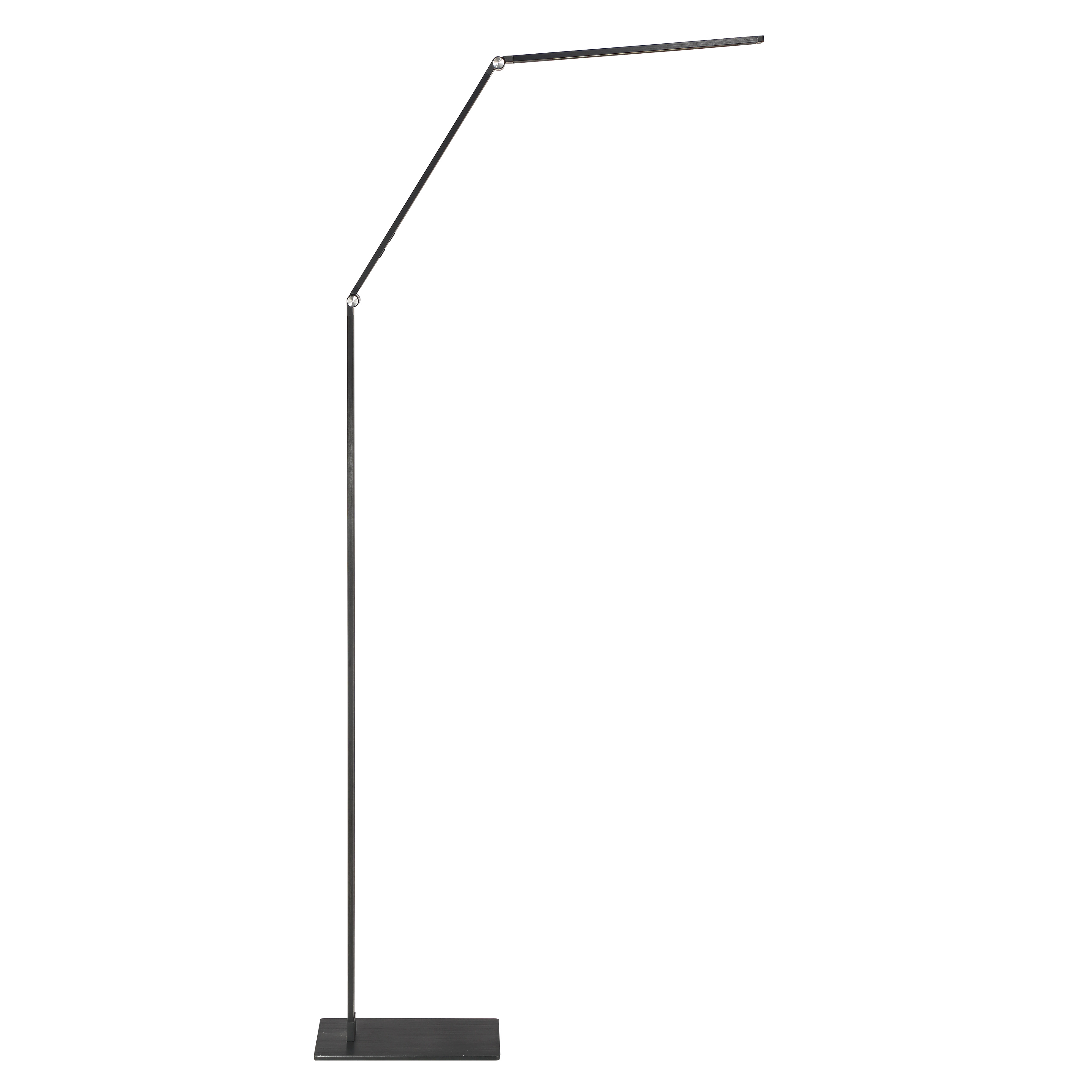 Modern task lighting solution featuring adjustable height up to 50 inches, color-changing LED technology, and dimmable functionality. The anodized brushed coal black finish adds sophistication to any space. - alternate view