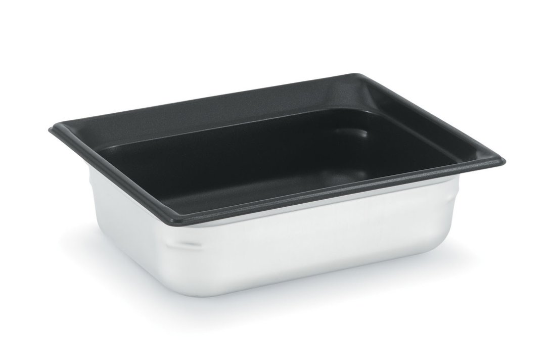 Half-size 1 ½-inch-deep Super Pan 3® stainless steel steam table pan with Steel Coat x3™ nonstick coating