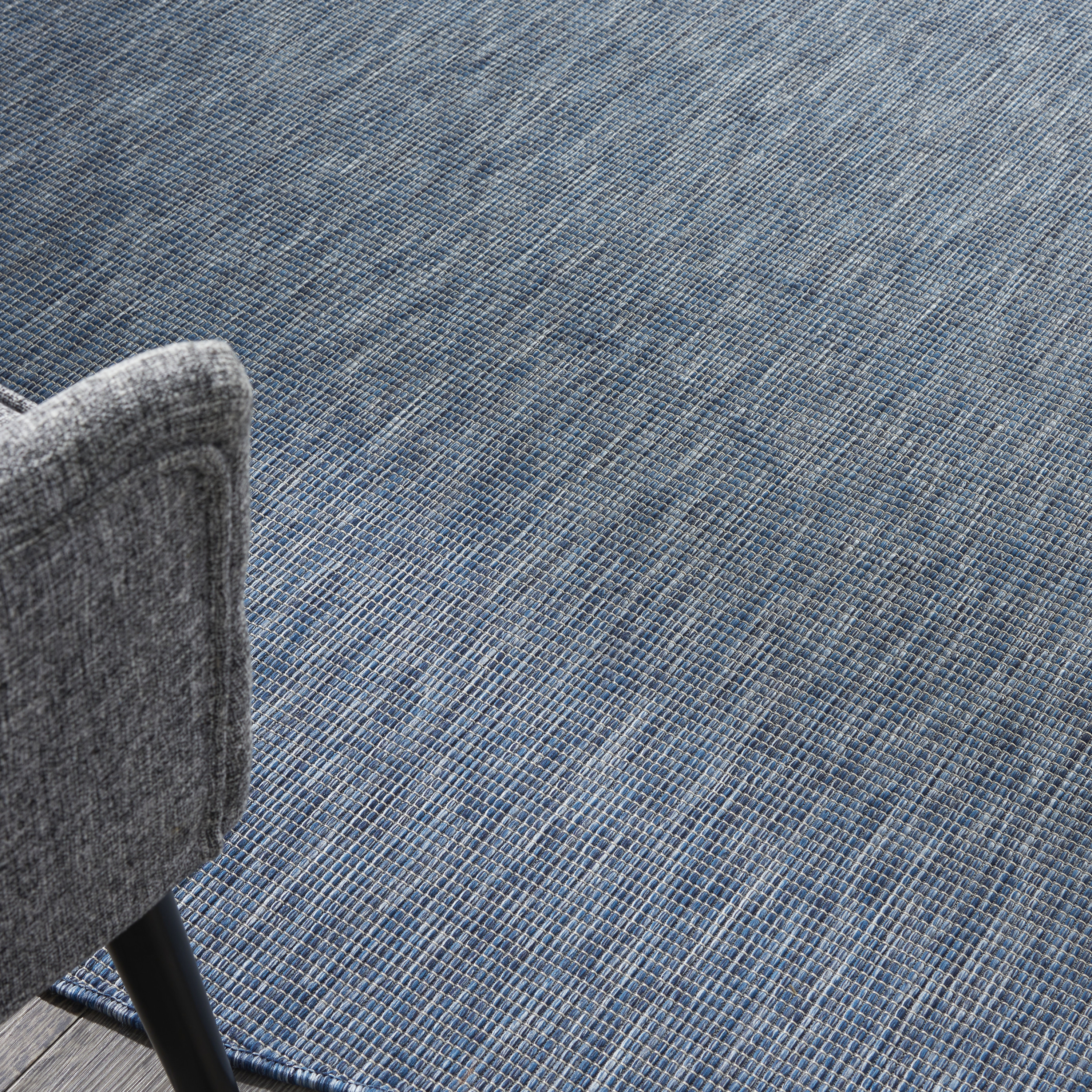 Nourison Positano 6' x Round Navy Blue Modern Rug