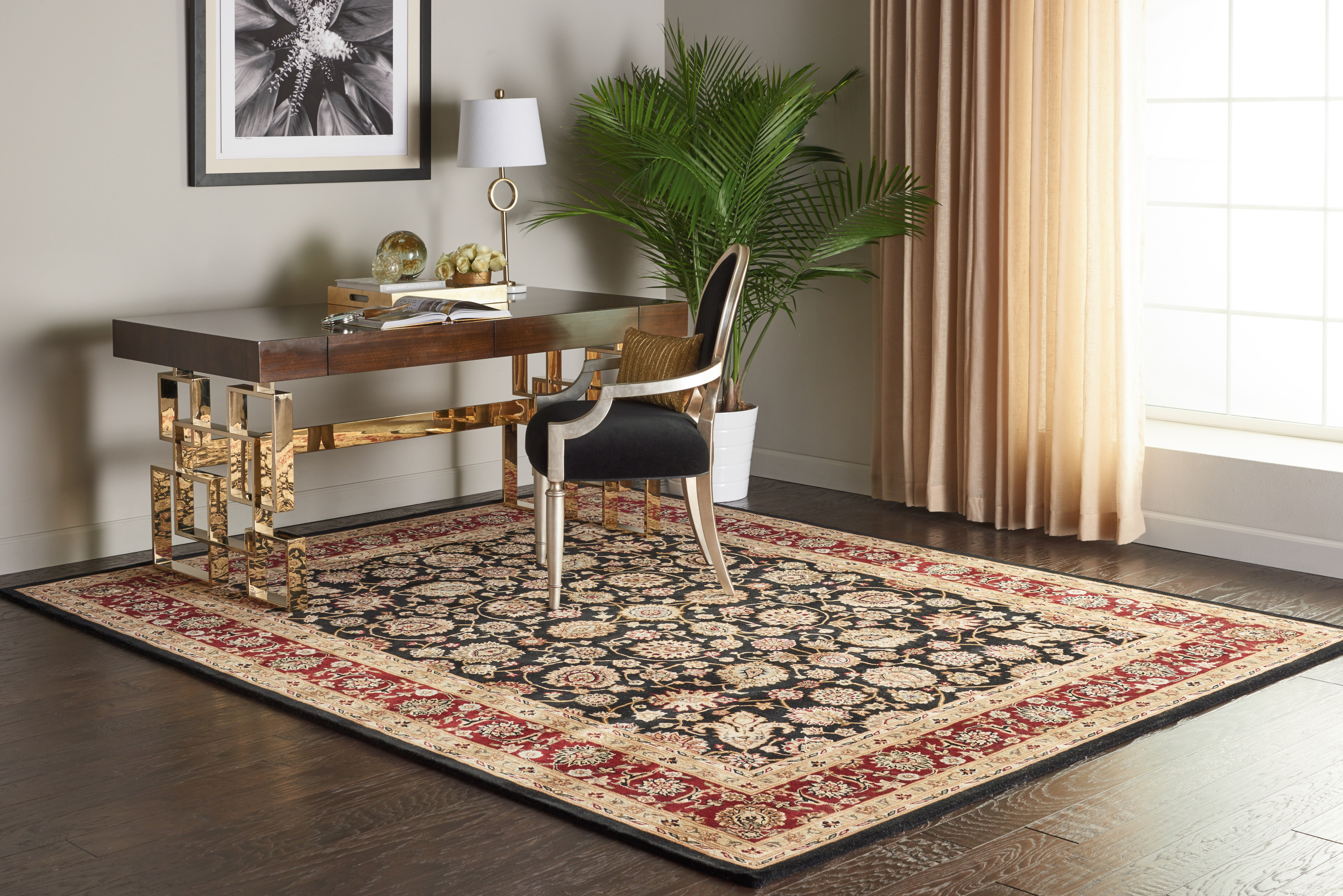 Nourison Nourison 2000 7'9" x 9'9" Black Traditional Indoor Rug