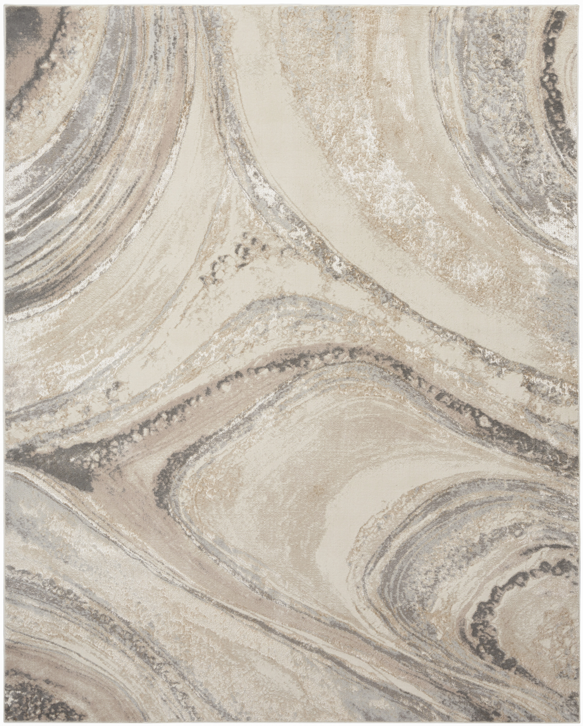 Nourison Splash 9' x 12' Cream Grey Modern Indoor Rug