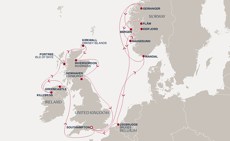 Itinerary map