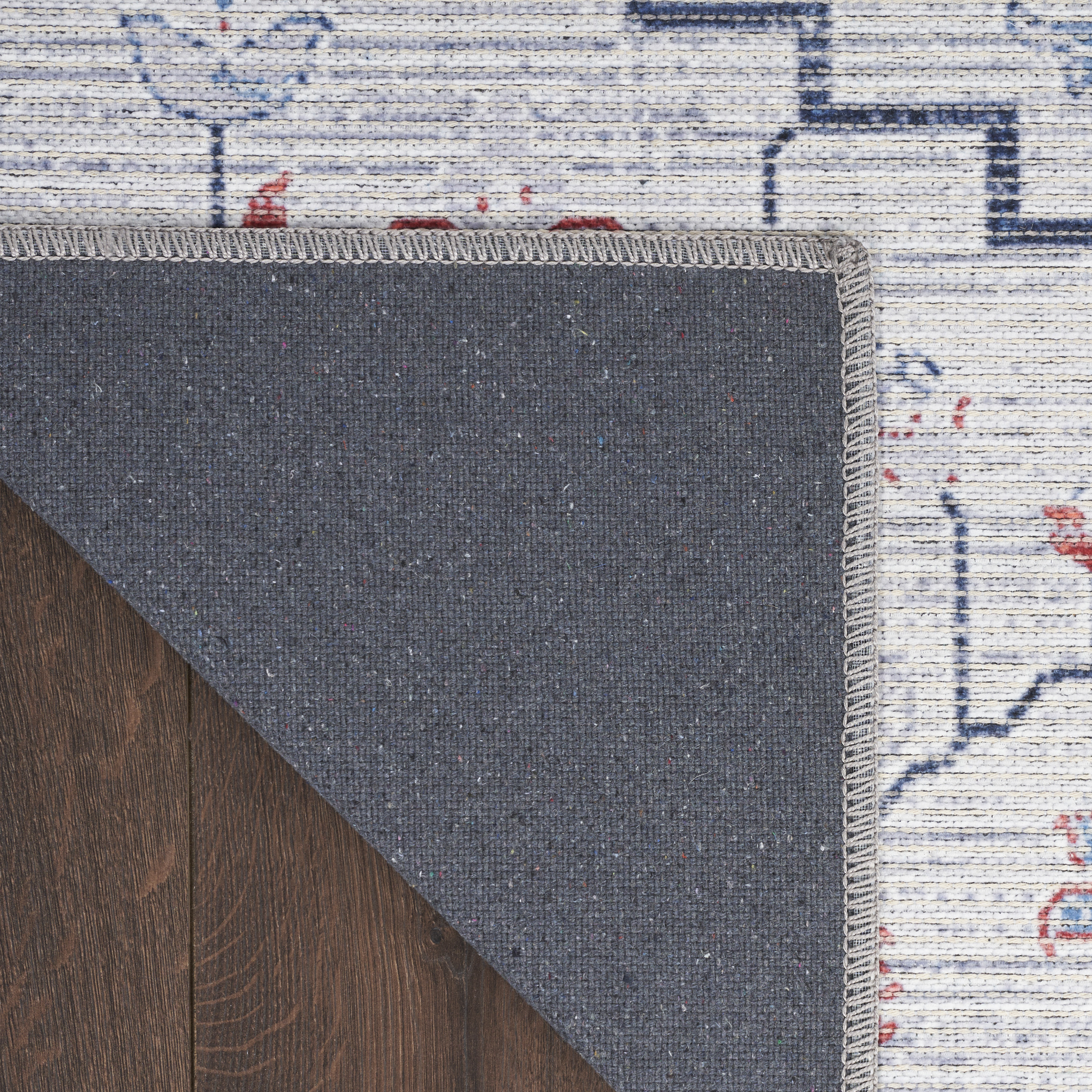 Nourison New Concept Washables 5'3" x 7'3" Ivory Blue Farmhouse Indoor Rug