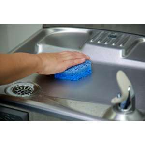 3M, Scotch-Brite, Low Scratch 3000HEX Scouring Sponge, Hexagon, 3.85"x4.45", Blue