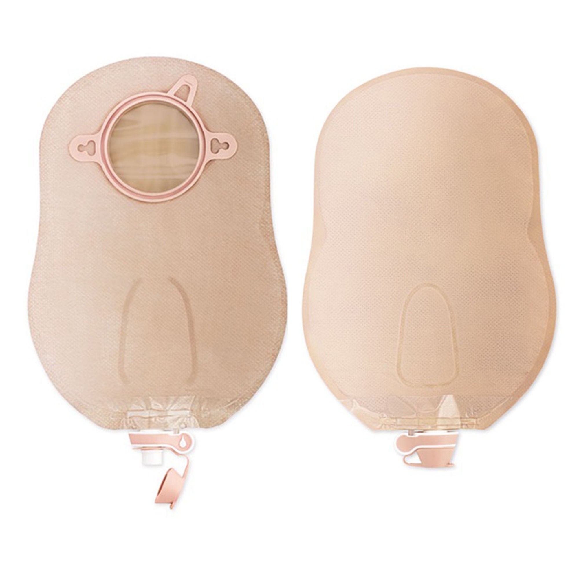 New Image™ 18412 Two-Piece Transparent Urostomy Pouch, 44 mm Flange, Green Match