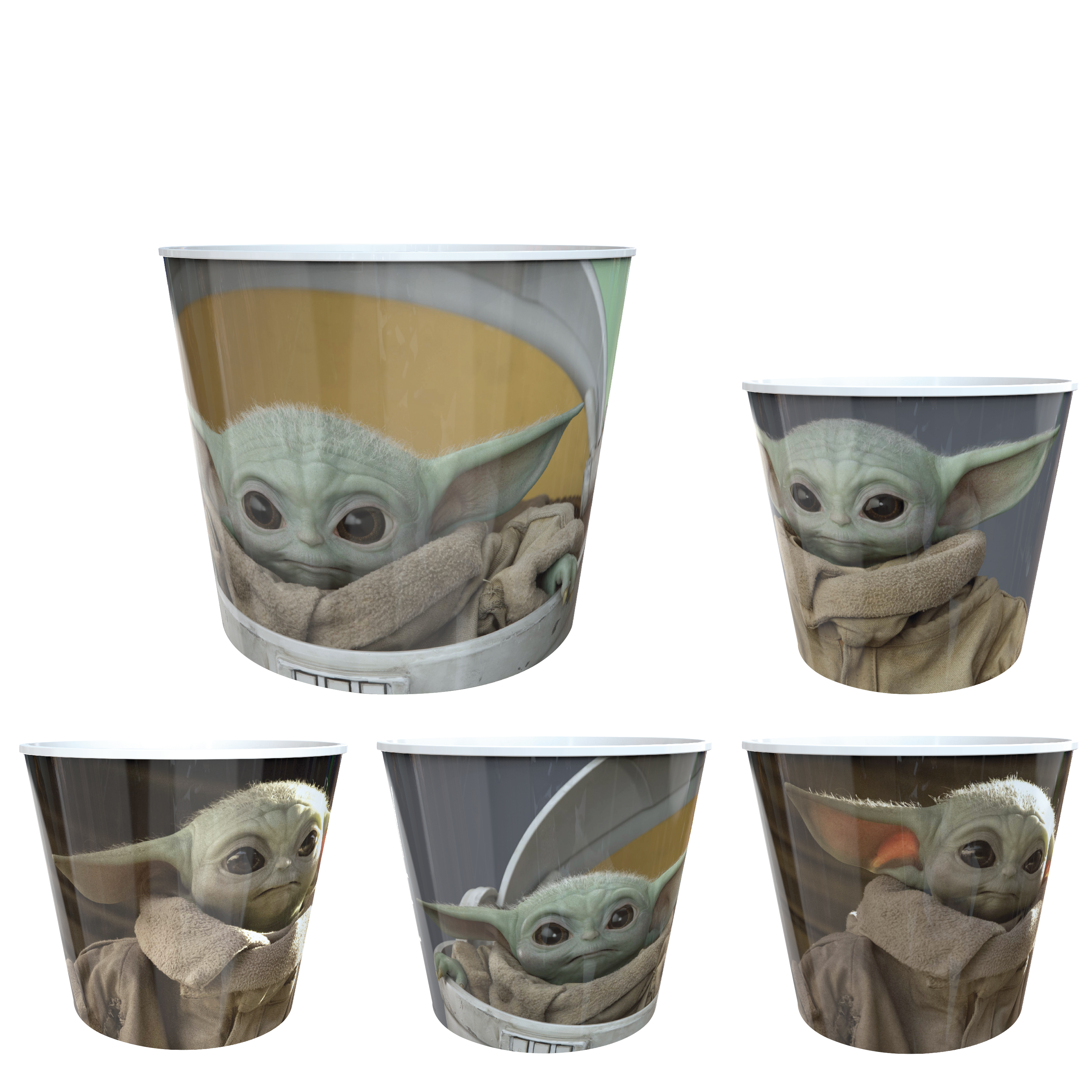 Star Wars: The Mandalorian Plastic Popcorn Container and Bowls, The Child (Baby Yoda), 5-piece set slideshow image 1