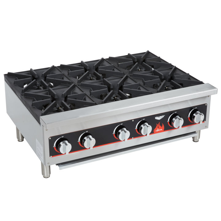 36-inch 6-burner Cayenne® countertop gas hot plate