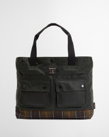 Borsa tote Field in tessuto cerato Sage/Classic