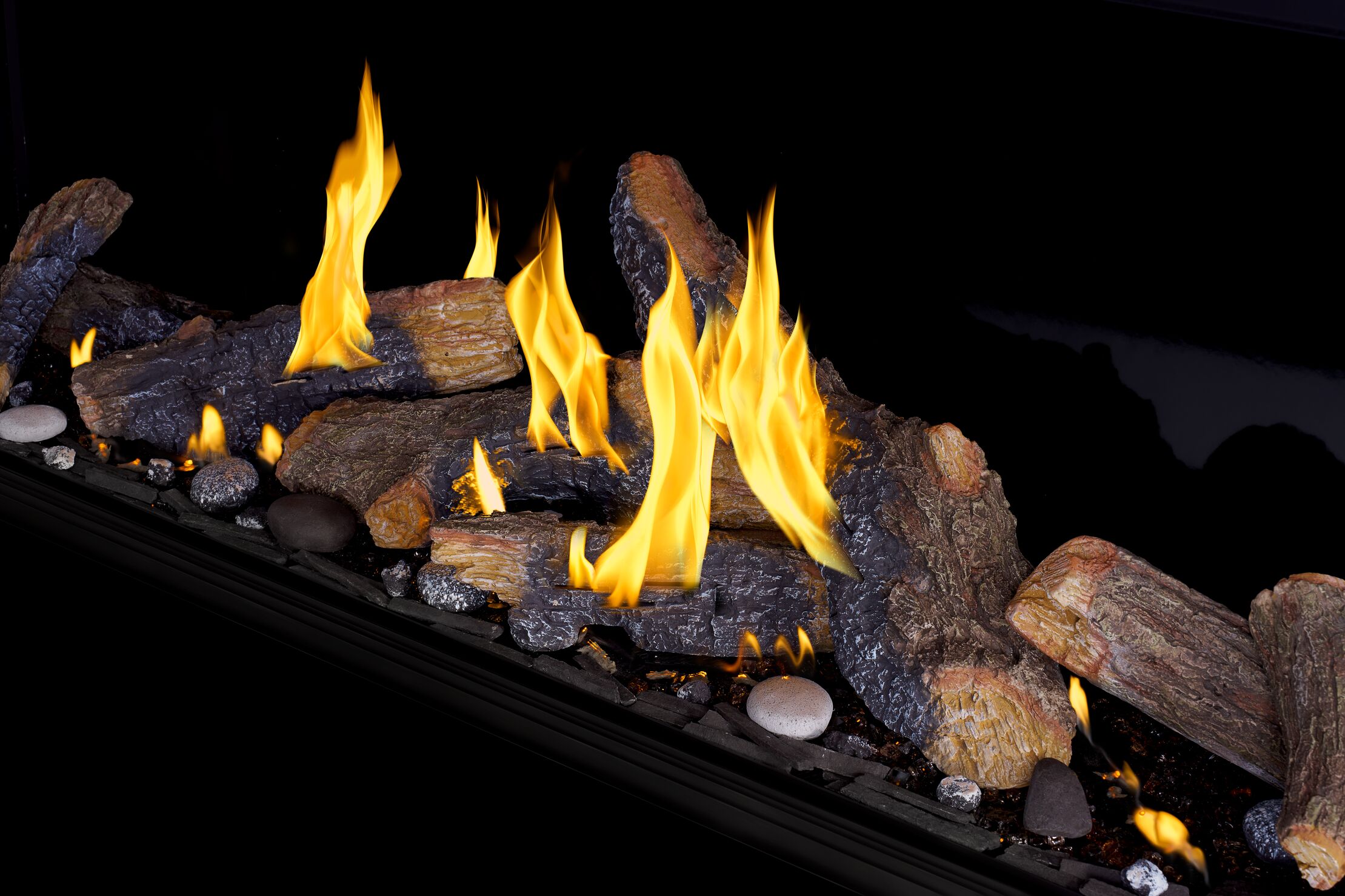 Oak Luminous Log Burner Kit